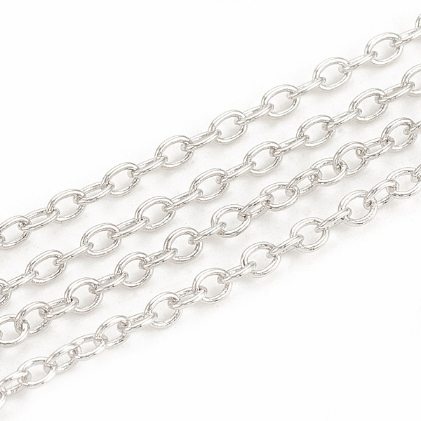 PandaHall Brass Cable Chains, Soldered, with Spool, Oval, Real Platinum Plated, 2.5x2.1x0.4mm, about 98.42 Feet(30m)/roll Brass
PandaHall Brass Cable Chains, Soldered, with Spool, Oval, Real Platinum Plated, 2.5x2.1x0.4mm, about 98.42 Feet(30m)/roll Brass