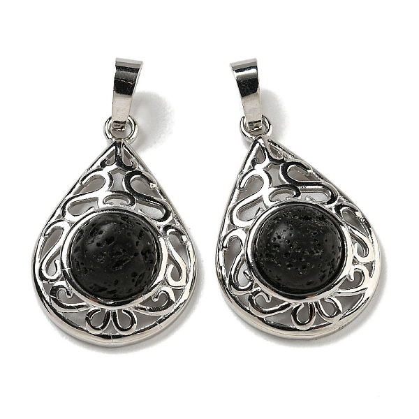 PandaHall Natural Lava Rock Pendants, Rack Plating Brass Hollow Teardrop Charms, Cadmium Free & Lead Free, Platinum, 29.5x19.5x7.5mm, Hole...
PandaHall Natural Lava Rock Pendants, Rack Plating Brass Hollow Teardrop Charms, Cadmium Free & Lead Free, Platinum, 29.5x19.5x7.5mm, Hole...