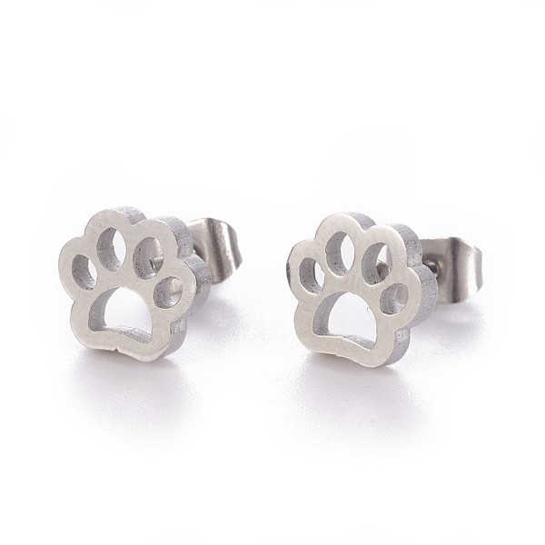 PandaHall 304 Stainless Steel Stud Earrings, Hypoallergenic Earrings, with Ear Nuts/Earring Back, Footprint, Stainless Steel Color, 7.5x8mm...
PandaHall 304 Stainless Steel Stud Earrings, Hypoallergenic Earrings, with Ear Nuts/Earring Back, Footprint, Stainless Steel Color, 7.5x8mm...