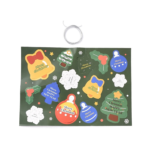 PandaHall Christmas Theme Paper Pendant Decorations, Message Card, Green, 255x180x0.2mm, Message Card: 27~71x30~57x0.2mm, Hole: 4~6mm Paper...
PandaHall Christmas Theme Paper Pendant Decorations, Message Card, Green, 255x180x0.2mm, Message Card: 27~71x30~57x0.2mm, Hole: 4~6mm Paper...