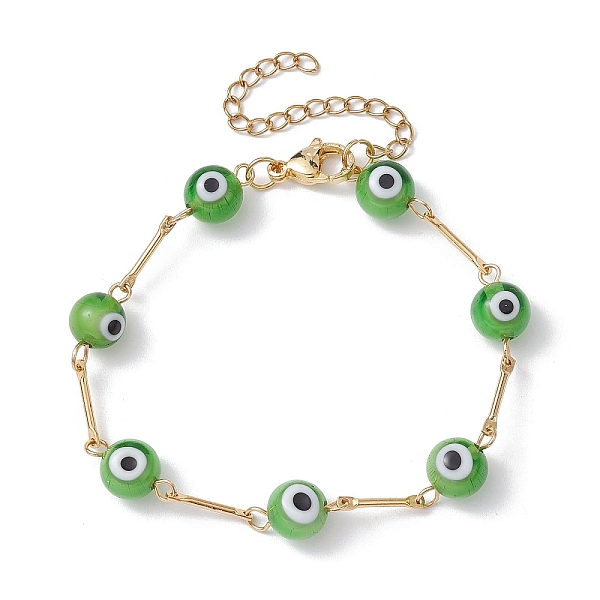 PandaHall Lampwork Evil Eye Link Chain Bracelets, with Golden Brass Bar Link Chains, Lime Green, 7 inch(17.8cm) Brass Evil Eye
PandaHall Lampwork Evil Eye Link Chain Bracelets, with Golden Brass Bar Link Chains, Lime Green, 7 inch(17.8cm) Brass Evil Eye