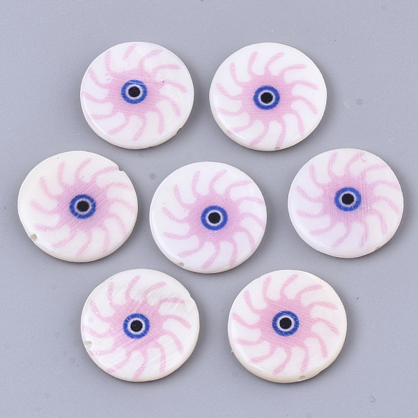 PandaHall Natural Freshwater Shell Beads, Double-side Printed, Flat Round with Evil Eye, Pink, 18x3mm, Hole: 1mm Freshwater Shell Evil Eye...
PandaHall Natural Freshwater Shell Beads, Double-side Printed, Flat Round with Evil Eye, Pink, 18x3mm, Hole: 1mm Freshwater Shell Evil Eye...