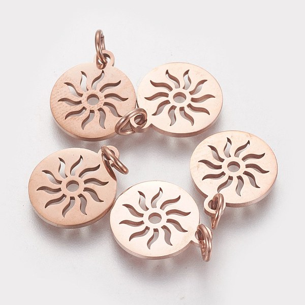 PandaHall 304 Stainless Steel Pendants, Flat Round with Sun, Rose Gold, 14x12x1.1mm, Hole: 3mm 304 Stainless Steel Flat Round
PandaHall 304 Stainless Steel Pendants, Flat Round with Sun, Rose Gold, 14x12x1.1mm, Hole: 3mm 304 Stainless Steel Flat Round