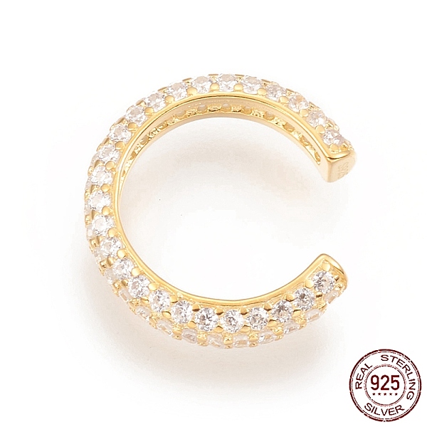 PandaHall 925 Sterling Silver Cuff Earrings, with Clear Cubic Zirconia, Ring, Golden, 13x12x2.5mm Sterling Silver Clear
PandaHall 925 Sterling Silver Cuff Earrings, with Clear Cubic Zirconia, Ring, Golden, 13x12x2.5mm Sterling Silver Clear