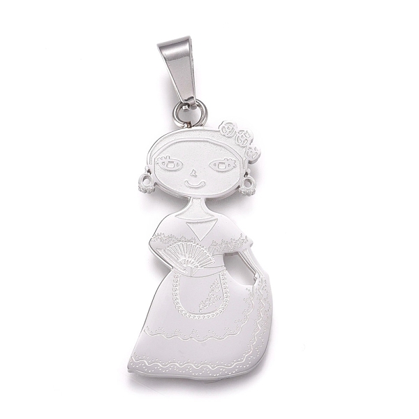 PandaHall 304 Stainless Steel Pendants, Laser Cut, Girl, Lady, Stainless Steel Color, 33x15x1mm, Hole: 7x3mm 304 Stainless Steel Human
PandaHall 304 Stainless Steel Pendants, Laser Cut, Girl, Lady, Stainless Steel Color, 33x15x1mm, Hole: 7x3mm 304 Stainless Steel Human