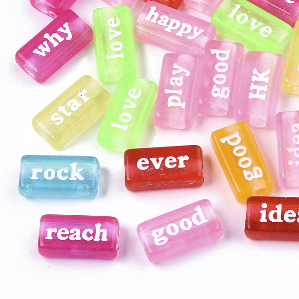 PandaHall Transparent Acrylic Beads, Spray Painted, Rectangle with Words, Mixed Color, 7.5x15x4.5mm, Hole: 3mm, about 1200pcs/500g Acrylic..., Multicolor
PandaHall Transparent Acrylic Beads, Spray Painted, Rectangle with Words, Mixed Color, 7.5x15x4.5mm, Hole: 3mm, about 1200pcs/500g Acrylic..., Multicolor