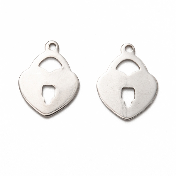 PandaHall 201 Stainless Steel Pendants, Heart Lock, Stainless Steel Color, 17x13x1mm, Hole: 1.4mm 201 Stainless Steel Lock
PandaHall 201 Stainless Steel Pendants, Heart Lock, Stainless Steel Color, 17x13x1mm, Hole: 1.4mm 201 Stainless Steel Lock