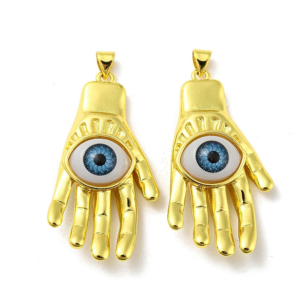 PandaHall Real 18K Gold Plated Brass Pendants, Acrylic Evil Eye Charms, Palm, 43x22x9.5mm, Hole: 4x3.5mm Brass+Acrylic Palm
PandaHall Real 18K Gold Plated Brass Pendants, Acrylic Evil Eye Charms, Palm, 43x22x9.5mm, Hole: 4x3.5mm Brass+Acrylic Palm