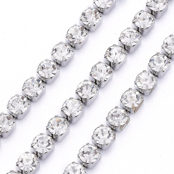 PandaHall 304 Stainless Steel Rhinestone Strass Chains, with Spool, Rhinestone Cup Chains, Stainless Steel Color, Crystal, 4x4x3.7mm, about..., Clear
PandaHall 304 Stainless Steel Rhinestone Strass Chains, with Spool, Rhinestone Cup Chains, Stainless Steel Color, Crystal, 4x4x3.7mm, about..., Clear