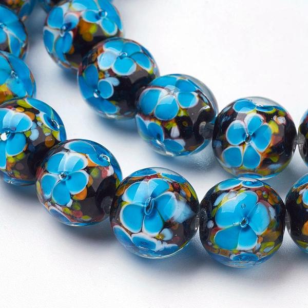 PandaHall Handmade Inner Flower Lampwork Beads Strands, Round, Dodger Blue, 12mm, Hole: 2mm, 30pcs/strand, 12.3 inch Lampwork Round Blue
PandaHall Handmade Inner Flower Lampwork Beads Strands, Round, Dodger Blue, 12mm, Hole: 2mm, 30pcs/strand, 12.3 inch Lampwork Round Blue
