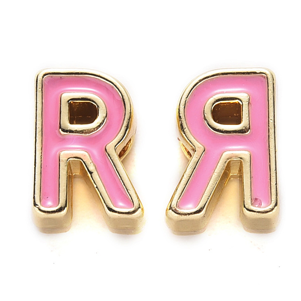 PandaHall Rack Plating Alloy Enamel Beads, Cadmium Free & Nickel Free & Lead Free, Light Gold, Hot Pink, Letter.R, R: 10x7.5x5mm, Hole...
PandaHall Rack Plating Alloy Enamel Beads, Cadmium Free & Nickel Free & Lead Free, Light Gold, Hot Pink, Letter.R, R: 10x7.5x5mm, Hole...