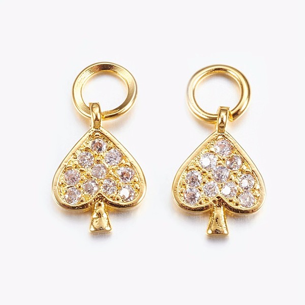 PandaHall Brass Micro Pave Cubic Zirconia Charms, Heart, Golden, 10.5x7x1mm, Hole: 3mm Brass+Cubic Zirconia Heart Clear
PandaHall Brass Micro Pave Cubic Zirconia Charms, Heart, Golden, 10.5x7x1mm, Hole: 3mm Brass+Cubic Zirconia Heart Clear
