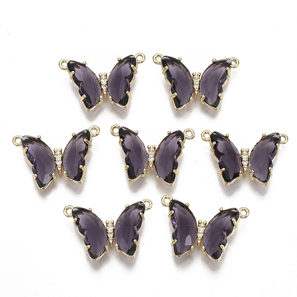 PandaHall Eco-Friendly Alloy Links connectors, with Glass and Clear Cubic Zirconia, Butterfly, Nickel Free, Light Gold, Indigo, 16x24x6mm..., Purple
PandaHall Eco-Friendly Alloy Links connectors, with Glass and Clear Cubic Zirconia, Butterfly, Nickel Free, Light Gold, Indigo, 16x24x6mm..., Purple