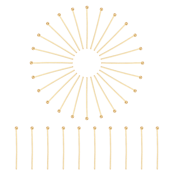 PandaHall 50Pcs 304 Stainless Steel Head Pins, Ball Head Pins, Real 24K Gold Plated, 25x0.6mm, Head: 1.8mm 304 Stainless Steel
PandaHall 50Pcs 304 Stainless Steel Head Pins, Ball Head Pins, Real 24K Gold Plated, 25x0.6mm, Head: 1.8mm 304 Stainless Steel