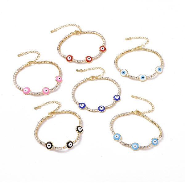PandaHall Enamel Evil Eye Link Bracelet with Clear Cubic Zirconia Tennis Chains for Women, Cadmium Free & Lead Free, Mixed Color, 7x1/8 inch..., Multicolor
PandaHall Enamel Evil Eye Link Bracelet with Clear Cubic Zirconia Tennis Chains for Women, Cadmium Free & Lead Free, Mixed Color, 7x1/8 inch..., Multicolor