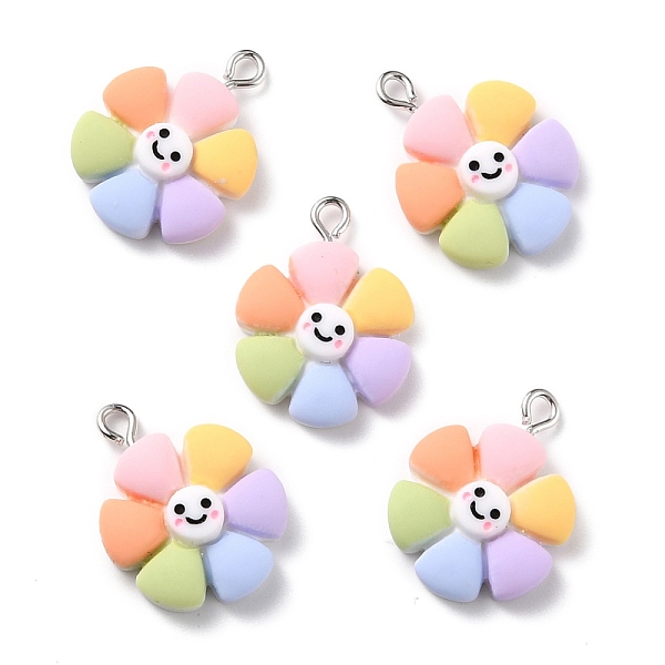 PandaHall Resin Pendants, with Platinum Iron Peg Bail, Flower, Colorful, 24x18x5mm, Hole: 2mm Resin Flower
PandaHall Resin Pendants, with Platinum Iron Peg Bail, Flower, Colorful, 24x18x5mm, Hole: 2mm Resin Flower