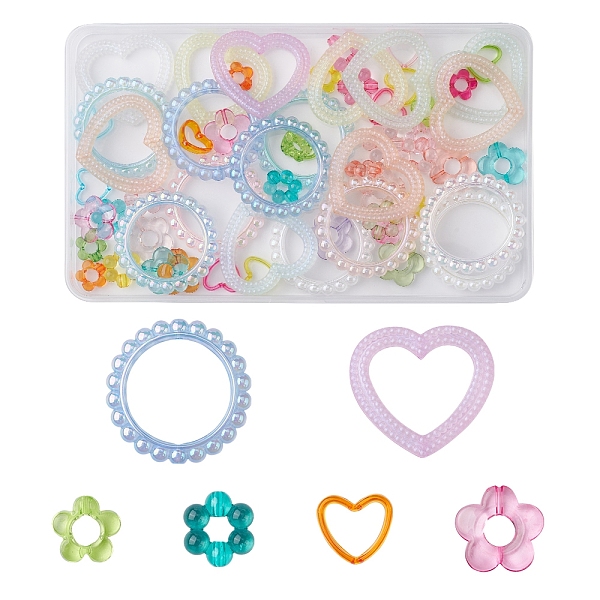 PandaHall 60Pcs 6 Style Acrylic Bead Frame, Heart/Flower, Mixed Color, 15~42.5x13~43x3.5~6mm, Hole: 1.6~2.5mm, 10pcs/style Acrylic Mixed..., Multicolor
PandaHall 60Pcs 6 Style Acrylic Bead Frame, Heart/Flower, Mixed Color, 15~42.5x13~43x3.5~6mm, Hole: 1.6~2.5mm, 10pcs/style Acrylic Mixed..., Multicolor