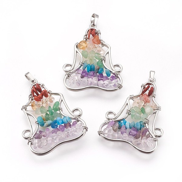 PandaHall Natural & Synthetic Mixed Gemstone Chakra Pendants, with Brass Findings, Yoga, Platinum, 42x32x6mm, Hole: 7x4.5mm Mixed Stone..., Multicolor
PandaHall Natural & Synthetic Mixed Gemstone Chakra Pendants, with Brass Findings, Yoga, Platinum, 42x32x6mm, Hole: 7x4.5mm Mixed Stone..., Multicolor