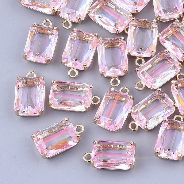 PandaHall Transparent Glass Pendants, with Brass Findings, Faceted, Rectangle, AB Color Plated, Light Gold, Pearl Pink, 17.5x10x6.5mm, Hole...
PandaHall Transparent Glass Pendants, with Brass Findings, Faceted, Rectangle, AB Color Plated, Light Gold, Pearl Pink, 17.5x10x6.5mm, Hole...