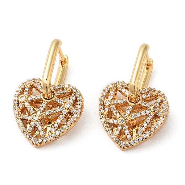 PandaHall Hollow Heart Rack Plating Brass Micro Pave Cubic Zirconia Dangle Hoop Earrings, Lead Free & Cadmium Free, Real 14K Gold Plated..., Clear
PandaHall Hollow Heart Rack Plating Brass Micro Pave Cubic Zirconia Dangle Hoop Earrings, Lead Free & Cadmium Free, Real 14K Gold Plated..., Clear