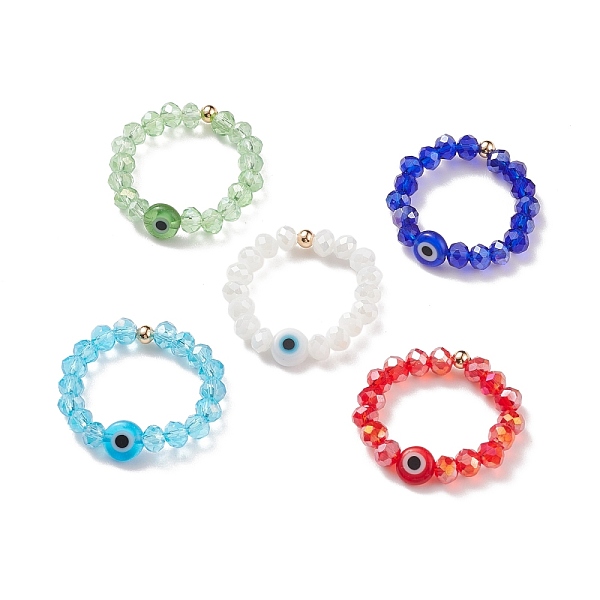 PandaHall Lampwork Evil Eye & Glass Beaded Stretch Finger Ring for Women, Mixed Color, US Size 8 1/2(18.5mm) Glass Evil Eye Multicolor
PandaHall Lampwork Evil Eye & Glass Beaded Stretch Finger Ring for Women, Mixed Color, US Size 8 1/2(18.5mm) Glass Evil Eye Multicolor