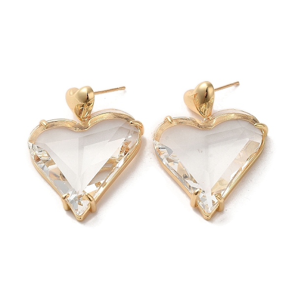 PandaHall Brass Dangle Stud Earrings, Glass Heart Drop Earrings, Light Gold, 35x26mm Brass Heart
PandaHall Brass Dangle Stud Earrings, Glass Heart Drop Earrings, Light Gold, 35x26mm Brass Heart