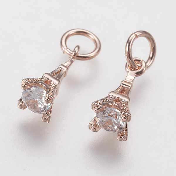 PandaHall Brass Micro Pave Cubic Zirconia Charms, Eiffel Tower, Rose Gold, 11x4.5mm, Hole: 3mm Brass+Cubic Zirconia Building Clear
PandaHall Brass Micro Pave Cubic Zirconia Charms, Eiffel Tower, Rose Gold, 11x4.5mm, Hole: 3mm Brass+Cubic Zirconia Building Clear