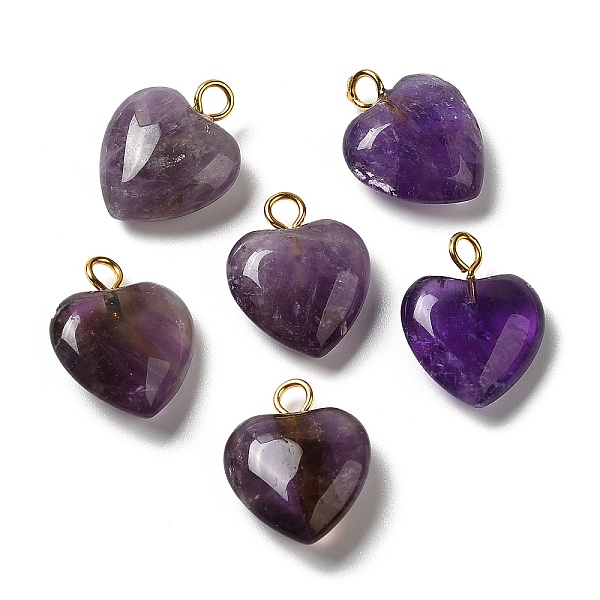 PandaHall Natural Amethyst Pendants, Heart Charms with Golden Plated Brass Loops, 15~15.5x12~12.5x4.5~5.5mm, Hole: 2mm Amethyst Heart
PandaHall Natural Amethyst Pendants, Heart Charms with Golden Plated Brass Loops, 15~15.5x12~12.5x4.5~5.5mm, Hole: 2mm Amethyst Heart