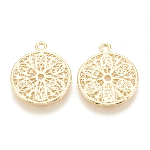 PandaHall Brass Pendants, Flat Round with Flower, Nickel Free, Real 18K Gold Plated, 17x14x1mm, Hole: 1mm Brass Flat Round
PandaHall Brass Pendants, Flat Round with Flower, Nickel Free, Real 18K Gold Plated, 17x14x1mm, Hole: 1mm Brass Flat Round