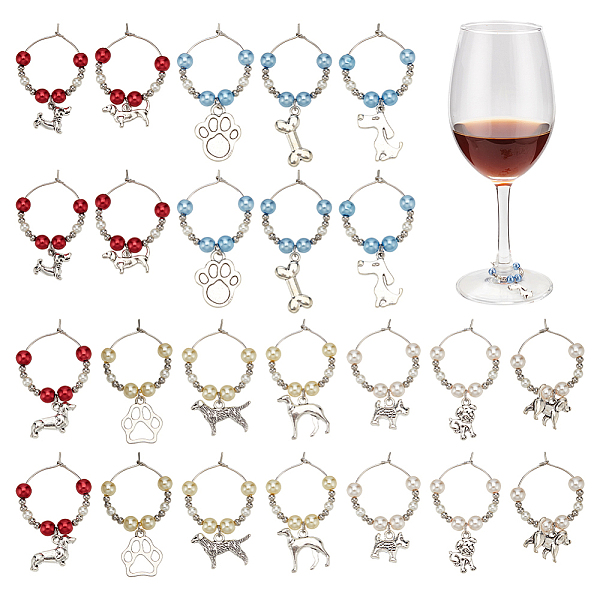 PandaHall 24 Pcs Tibetan Style Wine Glass Charms, Bone/Dog Paw Prints/Dog Wine Charms with Acrylic Beads Rings Cup Tag Identifiers for..., Multicolor
PandaHall 24 Pcs Tibetan Style Wine Glass Charms, Bone/Dog Paw Prints/Dog Wine Charms with Acrylic Beads Rings Cup Tag Identifiers for..., Multicolor