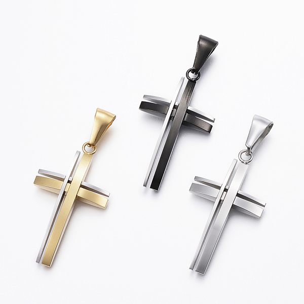 PandaHall 304 Stainless Steel Pendants, Cross, Mixed Color, 36x20x4mm, Hole: 10x4mm 304 Stainless Steel Cross Multicolor
PandaHall 304 Stainless Steel Pendants, Cross, Mixed Color, 36x20x4mm, Hole: 10x4mm 304 Stainless Steel Cross Multicolor