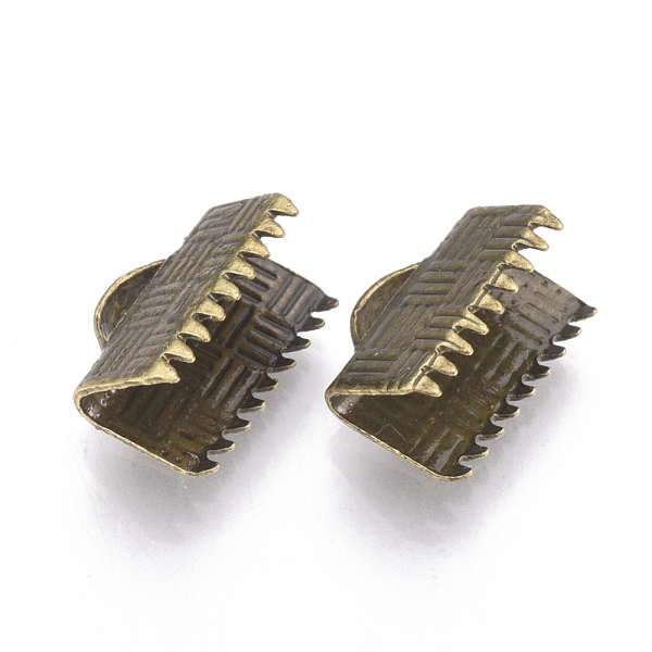 PandaHall Brass Ribbon Crimp Ends, Rectangle, Antique Bronze, 7.5x10mm, Hole: 1x4mm Brass
PandaHall Brass Ribbon Crimp Ends, Rectangle, Antique Bronze, 7.5x10mm, Hole: 1x4mm Brass