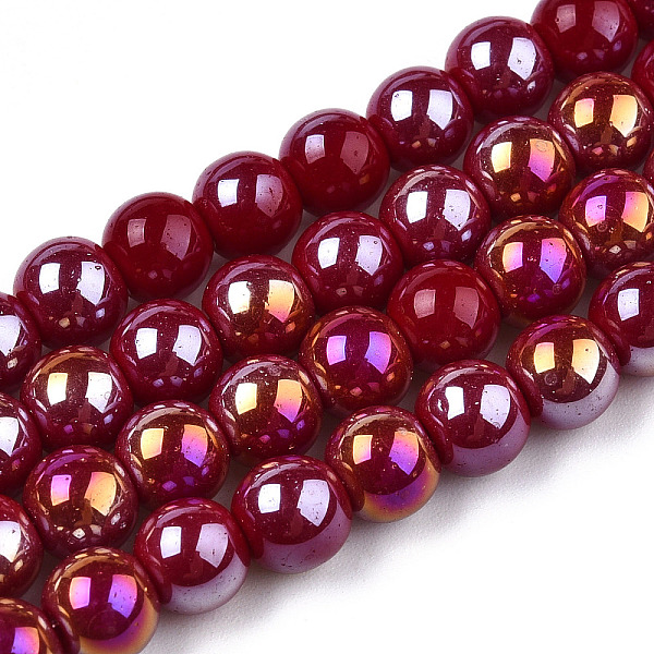 PandaHall Electroplate Opaque Glass Beads Strands, AB Color Plated, Round, Dark Red, 6~6.5mm, Hole: 1.4mm, about 67~70pcs/strand, 14.76...
PandaHall Electroplate Opaque Glass Beads Strands, AB Color Plated, Round, Dark Red, 6~6.5mm, Hole: 1.4mm, about 67~70pcs/strand, 14.76...