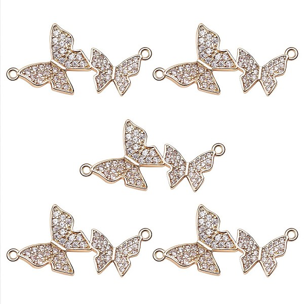 PandaHall Rack Plating Brass Micro Pave Clear Cubic Zirconia Connector Charms, Nickel Free, Butterfly, Real 18K Gold Plated, 28.5x14.5x2.5mm...
PandaHall Rack Plating Brass Micro Pave Clear Cubic Zirconia Connector Charms, Nickel Free, Butterfly, Real 18K Gold Plated, 28.5x14.5x2.5mm...