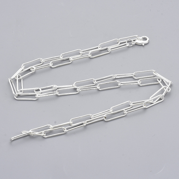 PandaHall Brass Round Oval Paperclip Chain Necklace Making, with Lobster Claw Clasps, Silver, 24.2 inch(61.5cm), Link: 15x4.5x1mm Brass
PandaHall Brass Round Oval Paperclip Chain Necklace Making, with Lobster Claw Clasps, Silver, 24.2 inch(61.5cm), Link: 15x4.5x1mm Brass