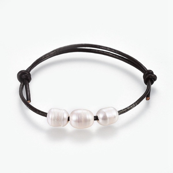PandaHall Adjustable Cowhide Leather Cord Bracelets, with Natural Pearl Beads, White, 2 inch~3-1/8 inch(5~8cm)(adjustable) Leather White
PandaHall Adjustable Cowhide Leather Cord Bracelets, with Natural Pearl Beads, White, 2 inch~3-1/8 inch(5~8cm)(adjustable) Leather White