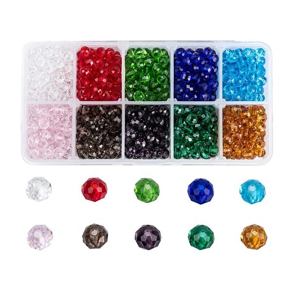 PandaHall Glass Beads, Faceted, Rondelle, Mixed Color, 6x5mm, Hole: 1mm, 10 colors, 100pcs/color, 1000pcs/box Glass Rondelle Multicolor
PandaHall Glass Beads, Faceted, Rondelle, Mixed Color, 6x5mm, Hole: 1mm, 10 colors, 100pcs/color, 1000pcs/box Glass Rondelle Multicolor