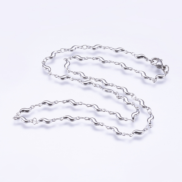 PandaHall 304 Stainless Steel Chain Necklaces, with Lobster Claw Clasps, Wave shape, Stainless Steel Color, 17.7 inch(45cm) 304 Stainless...
PandaHall 304 Stainless Steel Chain Necklaces, with Lobster Claw Clasps, Wave shape, Stainless Steel Color, 17.7 inch(45cm) 304 Stainless...