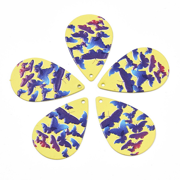 PandaHall Spray Painted Iron Pendants, Rubberized Style, 3D Printed, Butterfly Print Pattern, Teardrop, Yellow, 27.5x18x0.7mm, Hole: 1.2mm...
PandaHall Spray Painted Iron Pendants, Rubberized Style, 3D Printed, Butterfly Print Pattern, Teardrop, Yellow, 27.5x18x0.7mm, Hole: 1.2mm...
