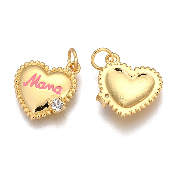 PandaHall Brass Micro Pave Clear Cubic Zirconia Charms, Long-Lasting Plated, with Jump Rings and Enamel, for Mother's Day, Heart with Word..., Pink
PandaHall Brass Micro Pave Clear Cubic Zirconia Charms, Long-Lasting Plated, with Jump Rings and Enamel, for Mother's Day, Heart with Word..., Pink