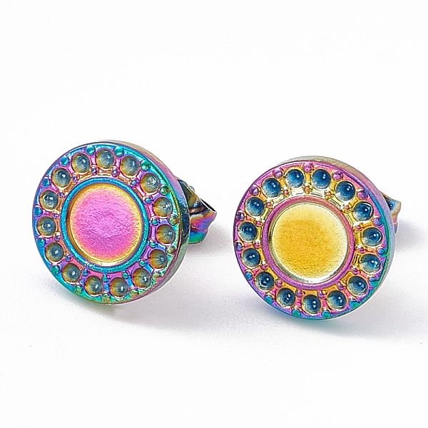 PandaHall Ion Plating(IP) 304 Stainless Steel Stud Earring Findings, Flat Round Earring Settings, with Ear Nuts, Rainbow Color, 10.5mm, Pin...
PandaHall Ion Plating(IP) 304 Stainless Steel Stud Earring Findings, Flat Round Earring Settings, with Ear Nuts, Rainbow Color, 10.5mm, Pin...
