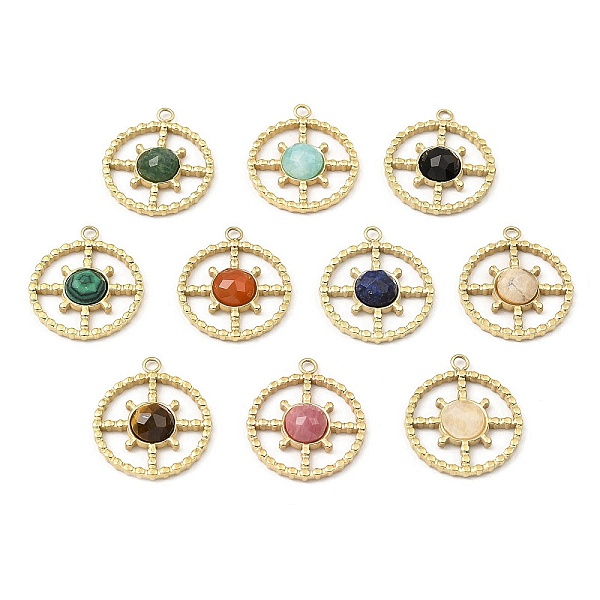PandaHall Natural Mixed Gemstone Facete Sun Pendants, Ion Plating(IP) 316 Stainless Steel Flat Round Charms, Real 24K Gold Plated...
PandaHall Natural Mixed Gemstone Facete Sun Pendants, Ion Plating(IP) 316 Stainless Steel Flat Round Charms, Real 24K Gold Plated...