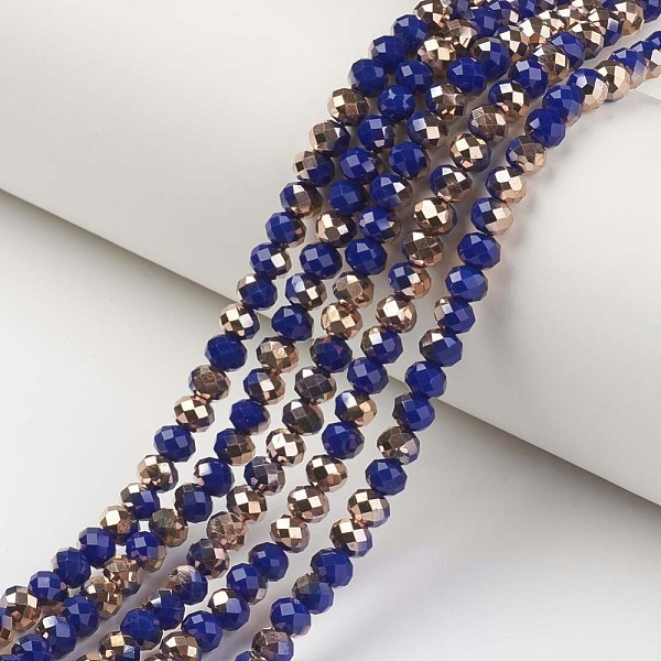 PandaHall Electroplate Opaque Glass Beads Strands, Half Copper Plated, Faceted, Rondelle, Royal Blue, 3x2mm, Hole: 0.8mm, about...
PandaHall Electroplate Opaque Glass Beads Strands, Half Copper Plated, Faceted, Rondelle, Royal Blue, 3x2mm, Hole: 0.8mm, about...
