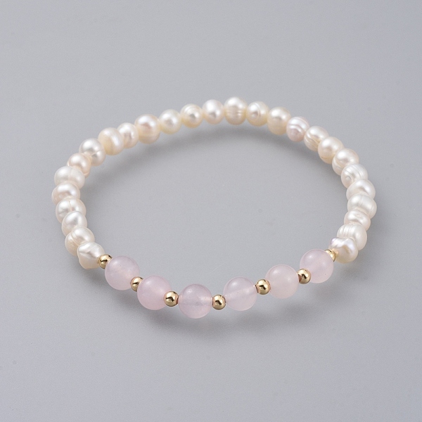 PandaHall Stretch Bracelets, with Natural Freshwater Pearl Beads, Natural Rose Quartz Beads and Real 18K Gold Plated Brass Beads, 2-1/4 inch...
PandaHall Stretch Bracelets, with Natural Freshwater Pearl Beads, Natural Rose Quartz Beads and Real 18K Gold Plated Brass Beads, 2-1/4 inch...