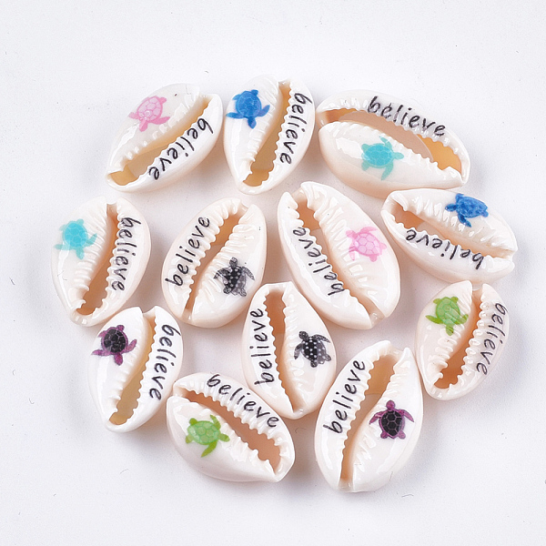 PandaHall Printed Cowrie Shell Beads, No Hole/Undrilled, Sea Turtle & Believe Pattern, Mixed Color, 17~23x10.5~15x6~8mm Cowrie Shell Shell..., Multicolor
PandaHall Printed Cowrie Shell Beads, No Hole/Undrilled, Sea Turtle & Believe Pattern, Mixed Color, 17~23x10.5~15x6~8mm Cowrie Shell Shell..., Multicolor