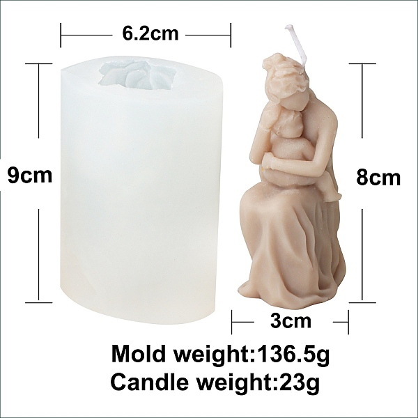 PandaHall Mother's Day DIY Silicone Statue Candle Molds, Pregnant with Child Resin Casting Molds, For UV Resin, Epoxy Resin Jewelry Making..., White
PandaHall Mother's Day DIY Silicone Statue Candle Molds, Pregnant with Child Resin Casting Molds, For UV Resin, Epoxy Resin Jewelry Making..., White