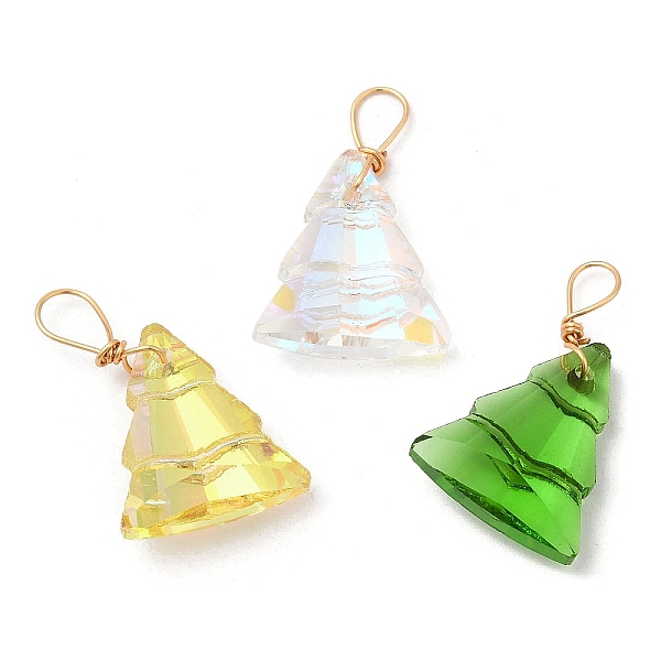 PandaHall Glass Pendants, with Light Gold Brass Loops, Christmas Tree Charms, Mixed Color, 21~22x13~13.5x5~5.5mm, Hole: 5x3.5mm Brass+Glass..., Multicolor
PandaHall Glass Pendants, with Light Gold Brass Loops, Christmas Tree Charms, Mixed Color, 21~22x13~13.5x5~5.5mm, Hole: 5x3.5mm Brass+Glass..., Multicolor