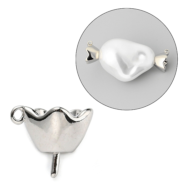 PandaHall Brass Peg Bails, Flower, for Half Drilled Beads, Platinum, 7x8x7mm, Hole: 0.7mm, Inner Diameter: 5.5mm, Pin: 0.8mm Brass
PandaHall Brass Peg Bails, Flower, for Half Drilled Beads, Platinum, 7x8x7mm, Hole: 0.7mm, Inner Diameter: 5.5mm, Pin: 0.8mm Brass