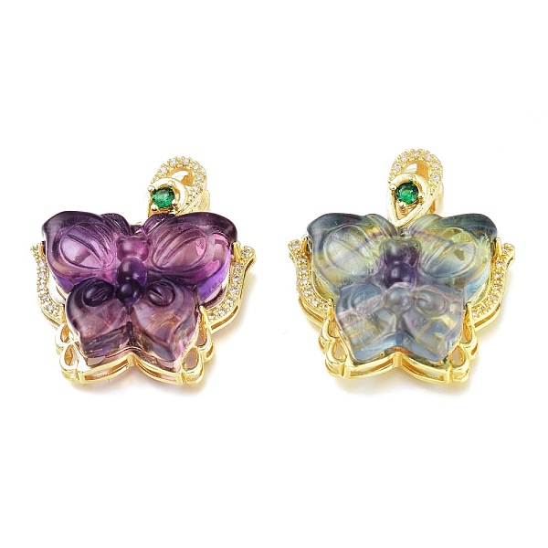 PandaHall Carved Natural Fluorite Pendants, with Brass Settings, Butterfly, Golden, 28x30x10.5mm, Hole: 4x3.5mm Fluorite Butterfly
PandaHall Carved Natural Fluorite Pendants, with Brass Settings, Butterfly, Golden, 28x30x10.5mm, Hole: 4x3.5mm Fluorite Butterfly