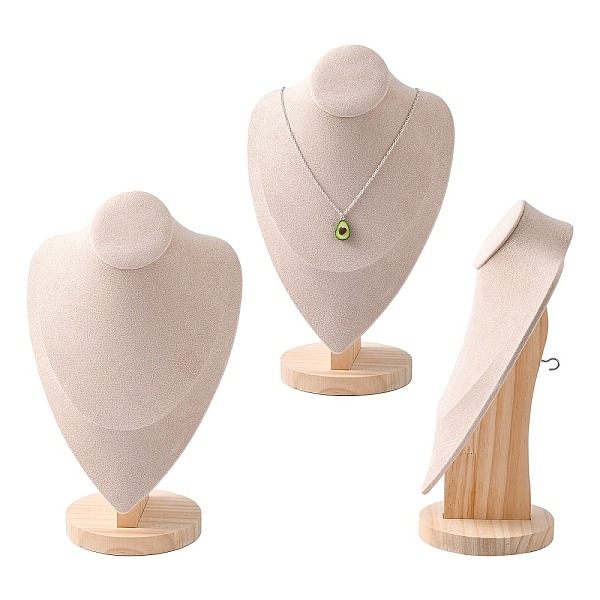 PandaHall Necklace Bust Display Stand, with Wooden Base, Microfibre, 19x30.9cm Wood Brown
PandaHall Necklace Bust Display Stand, with Wooden Base, Microfibre, 19x30.9cm Wood Brown